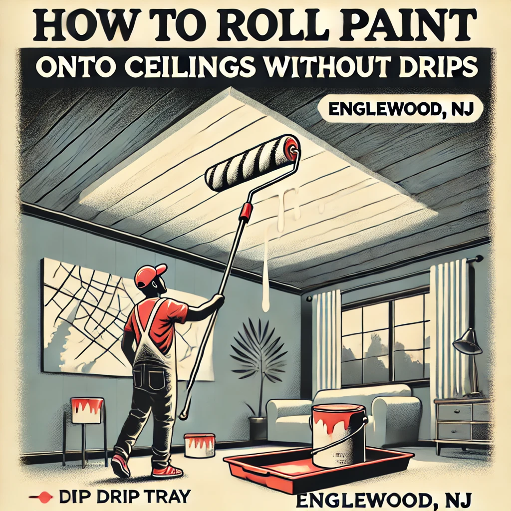 How to Roll Paint onto Ceilings without Drips in Englewood, NJ